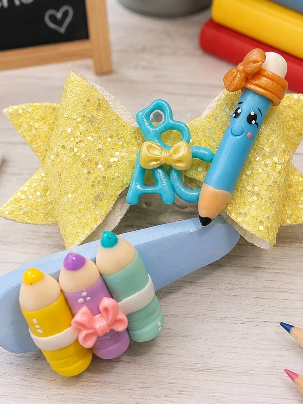 School Themed Hair Clips